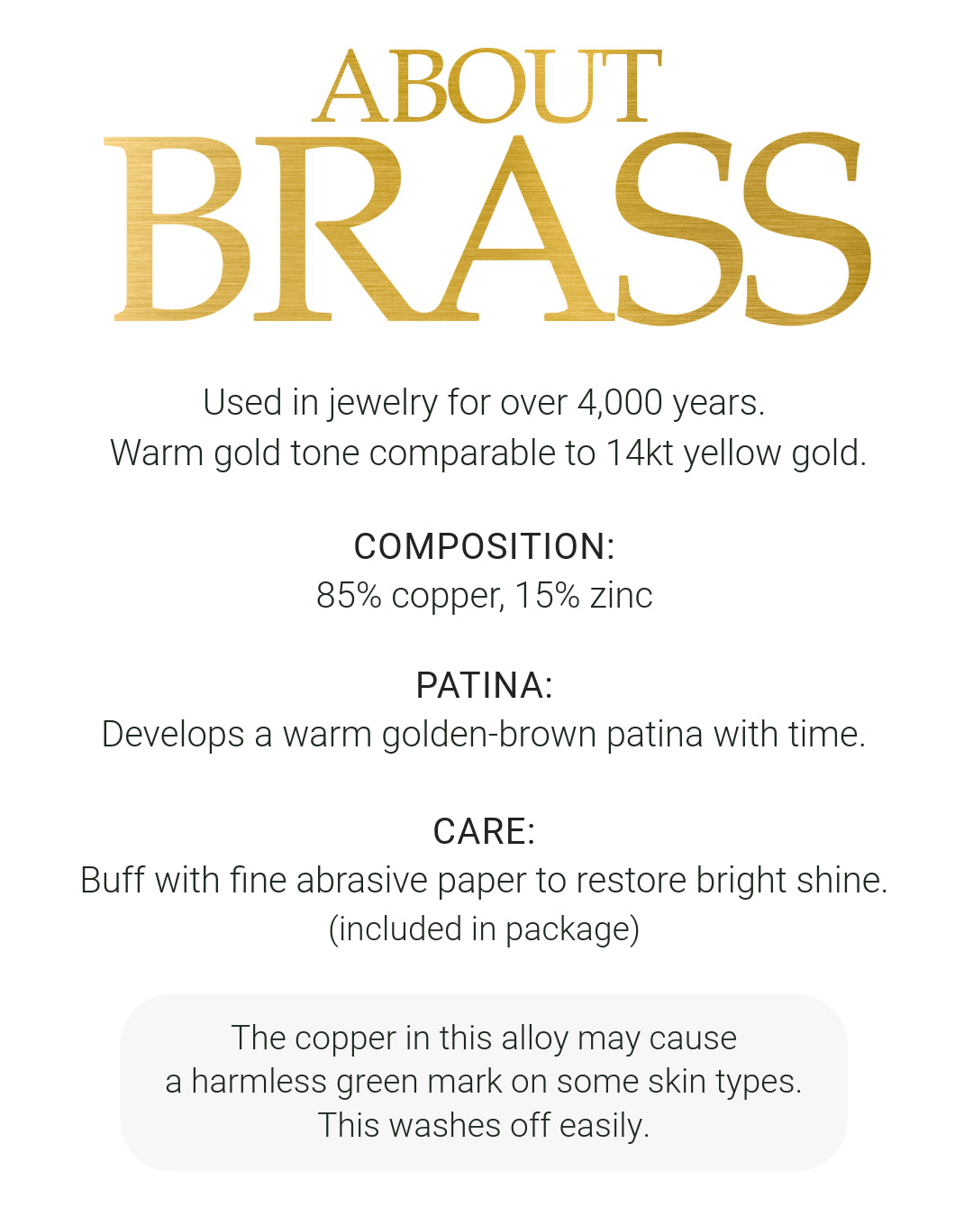 Information about brass used in jewelry