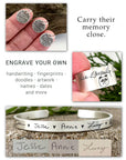 Collage of personalized jewelry with engraving options.