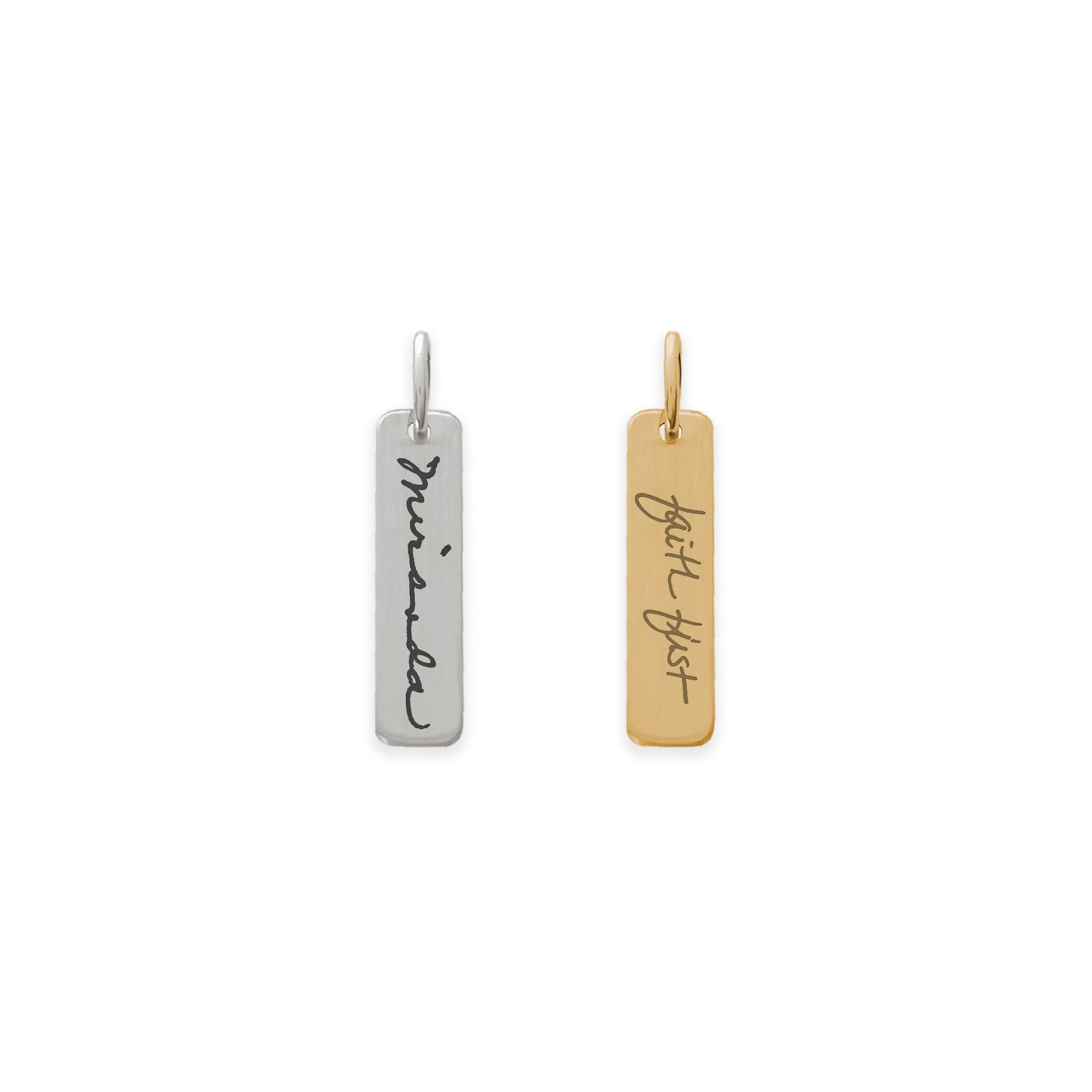 Emma Pendant | Actual Engraved Jewelry | Scripted Jewelry