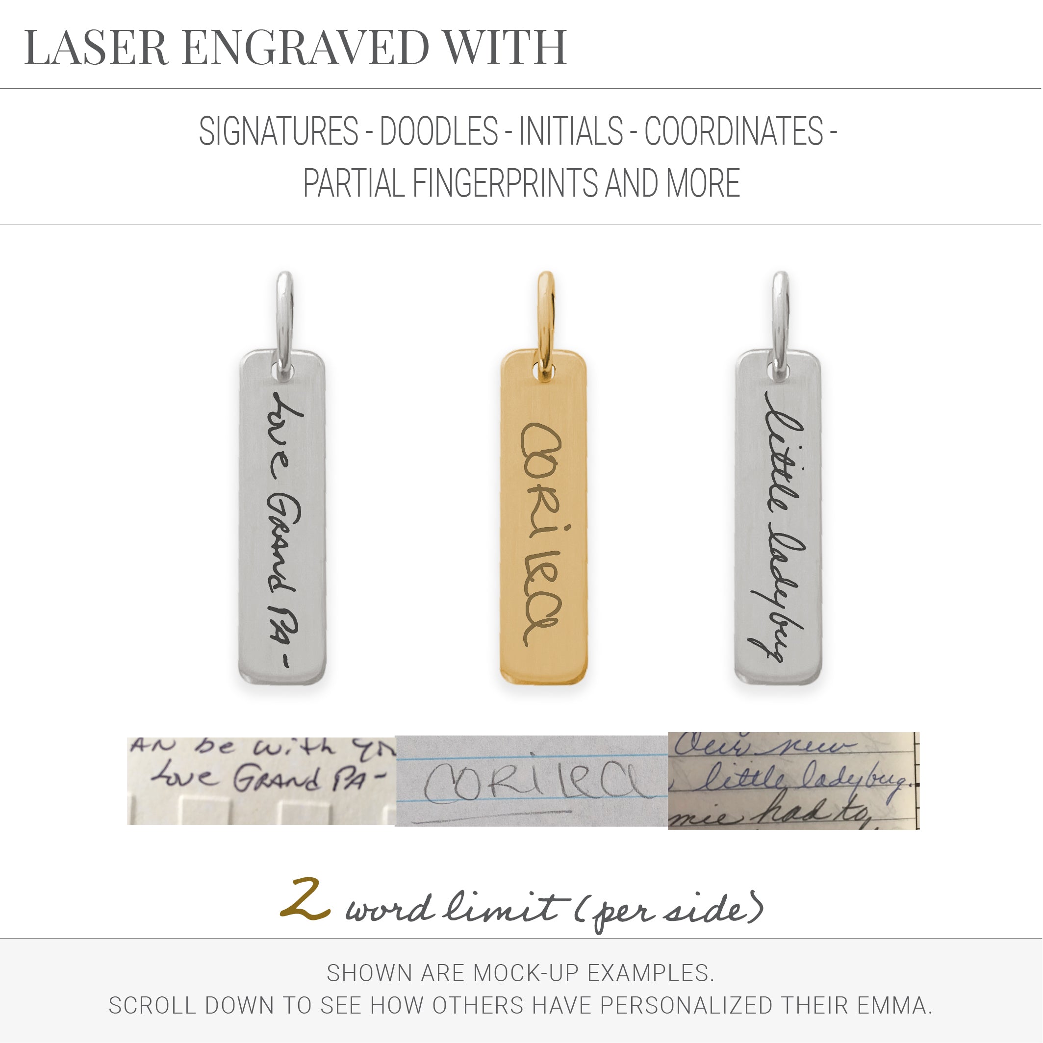 Emma Pendant | Personally Designed | Scripted Jewelry
