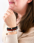 Black Glass Sutton Bracelet | Woman Modeled Wrist Wear Jewelry | Scripted Jewelry