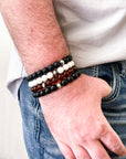 White Glass Sutton Bracelet | Man Modeled Wrist Wear Jewelry | Scripted Jewelry
