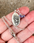 Holly Necklace | December Birth Flower Pendant | Genuine Violet Tanzanite Birthstone | Oxidized Sterling Silver | House of Jaco
