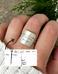 Harper Ring | Silver Square Plate Memorial Ring | Personalized With Your Own Handwriting, Signatures and Fingerprints | Unisex | House of Jaco