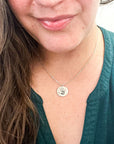 Leah Necklace | Small Round Handwriting Pendant Engraved WIth Your Own Signatures, Doodles and Fingerprints | House of Jaco