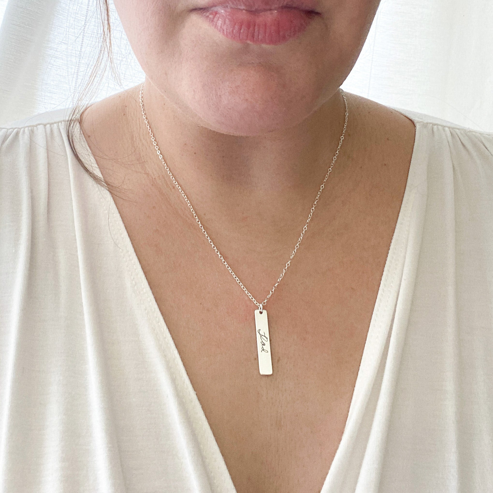 Handwriting Necklace | Caitlyn Minimalist Sterling Silver / 21 Inches