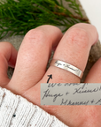 Willow Ring | Thin Sterling Silver Memorial Ring | Personalized With Your Own Handwriting, Signatures and Fingerprints| Unisex | House of Jaco