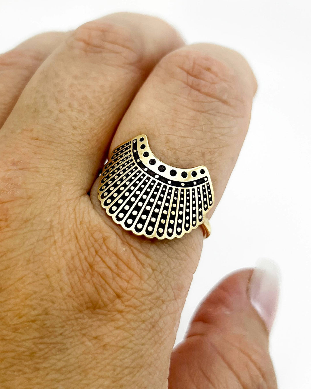 Brass ring with RBG dissent collar design
