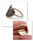 Feminist protest ring in bronze