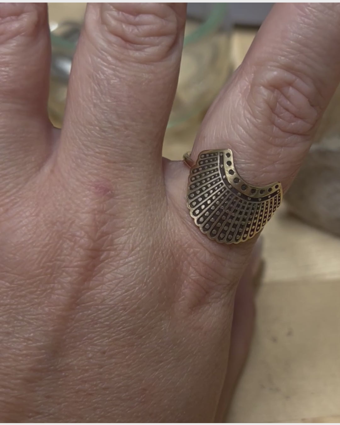 Brass ring with RBG dissent collar design