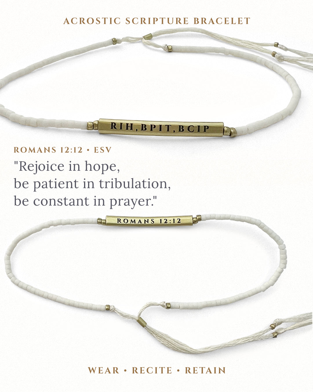 Via Bracelet - Sandstone - Romans 12:12