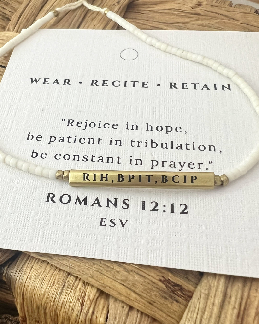 Via Bracelet - Sandstone - Romans 12:12