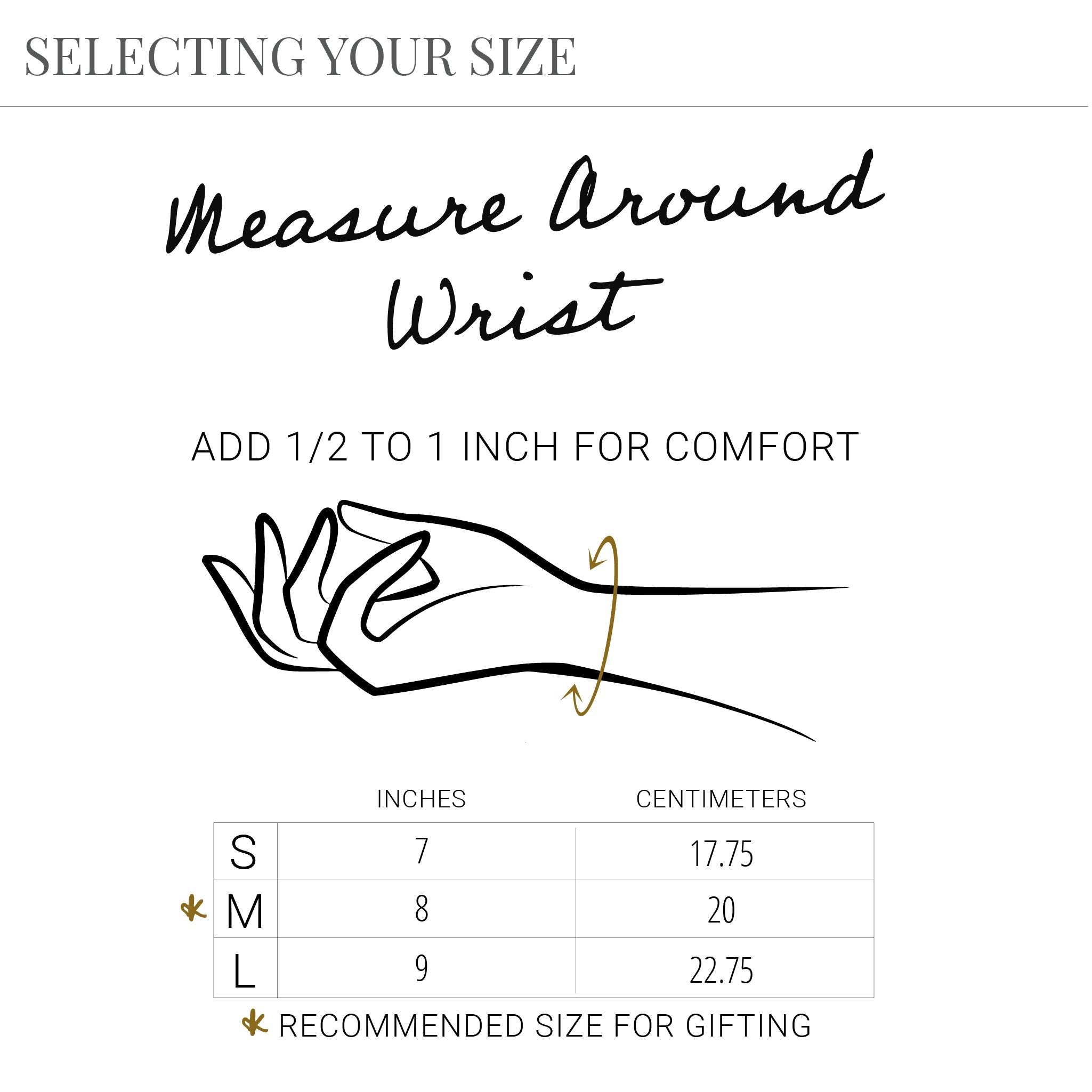 Benjamin Bracelet | Fitting Size Guide | Scripted Jewelry