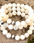 Sutton Bracelet | Natural Moonstone | Unisex Healing Crystal | Gemstone Stretch Bracelet | House of Jaco | Scripted Jewelry