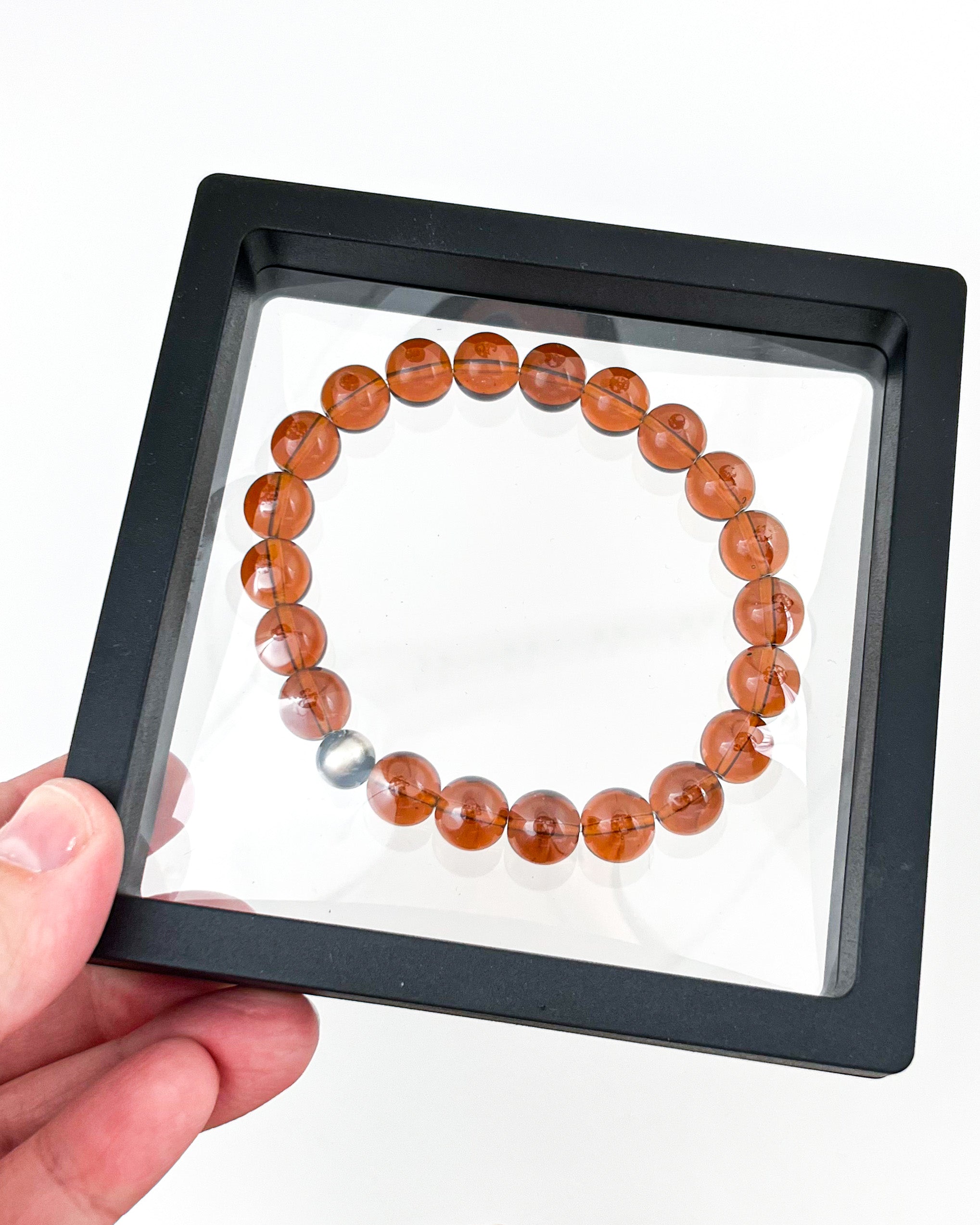 Sutton Bracelet | Light Brown Glass | Unisex Healing Crystal | Gemstone Stretch Bracelet | House of Jaco | Scripted Jewelry