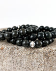 Sutton Bracelet | Ebony Wood Beads | Unisex Healing Crystal | Gemstone Stretch Bracelet | House of Jaco | Scripted Jewelry