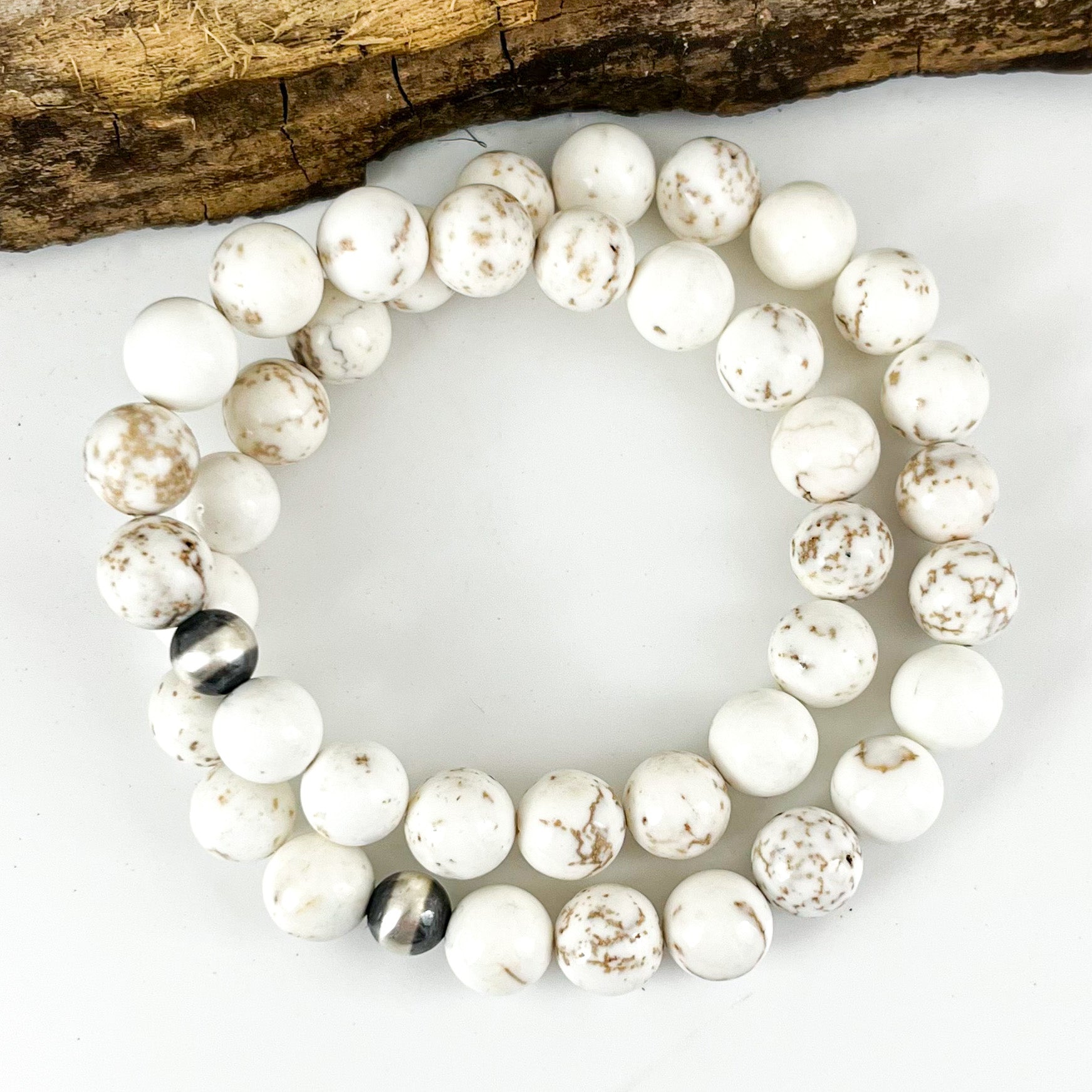 Sutton Bracelet | Magnesite Beads | Unisex Healing Crystal | Gemstone Stretch Bracelet | House of Jaco | Scripted Jewelry