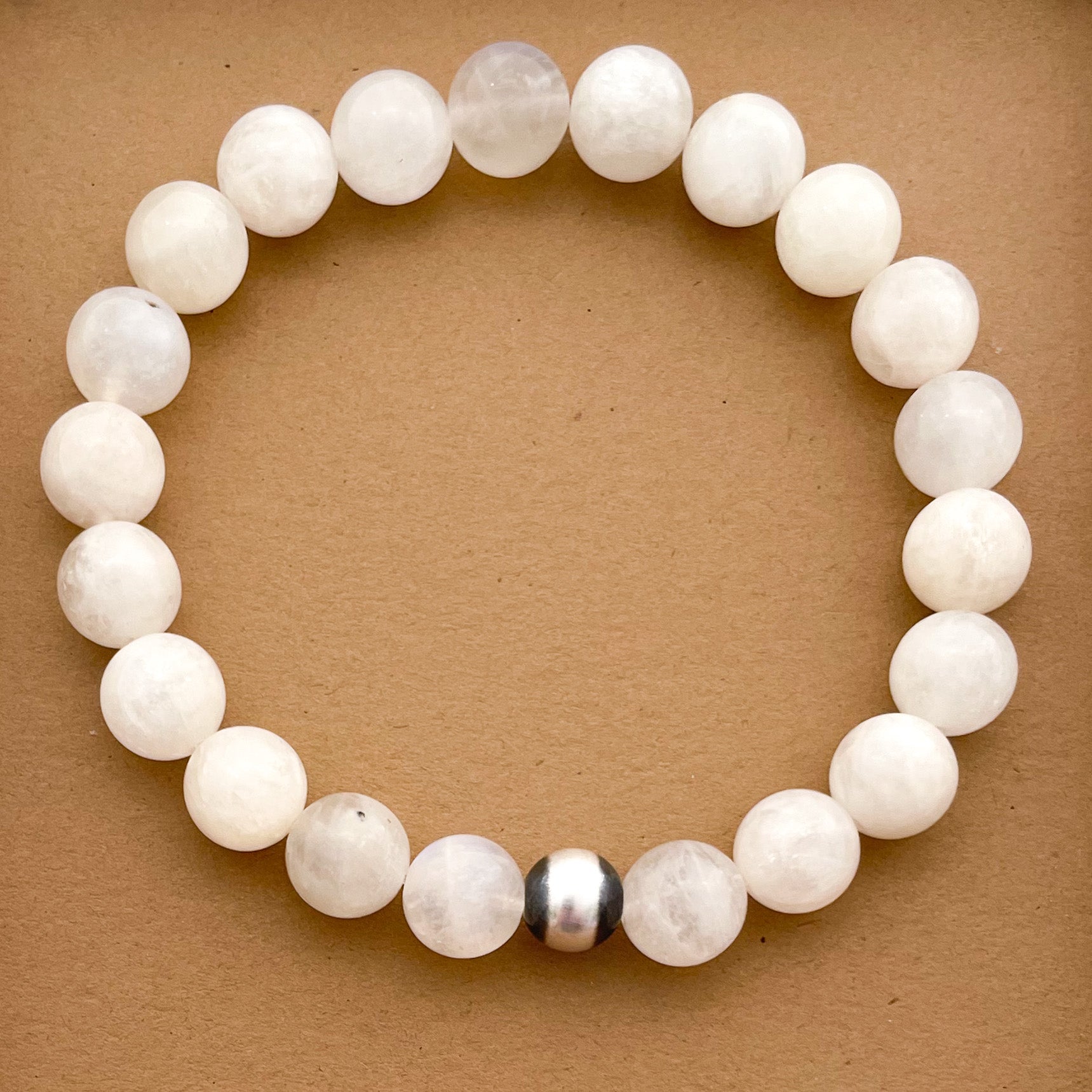 Sutton Bracelet | Natural Moonstone | Unisex Healing Crystal | Gemstone Stretch Bracelet | House of Jaco | Scripted Jewelry