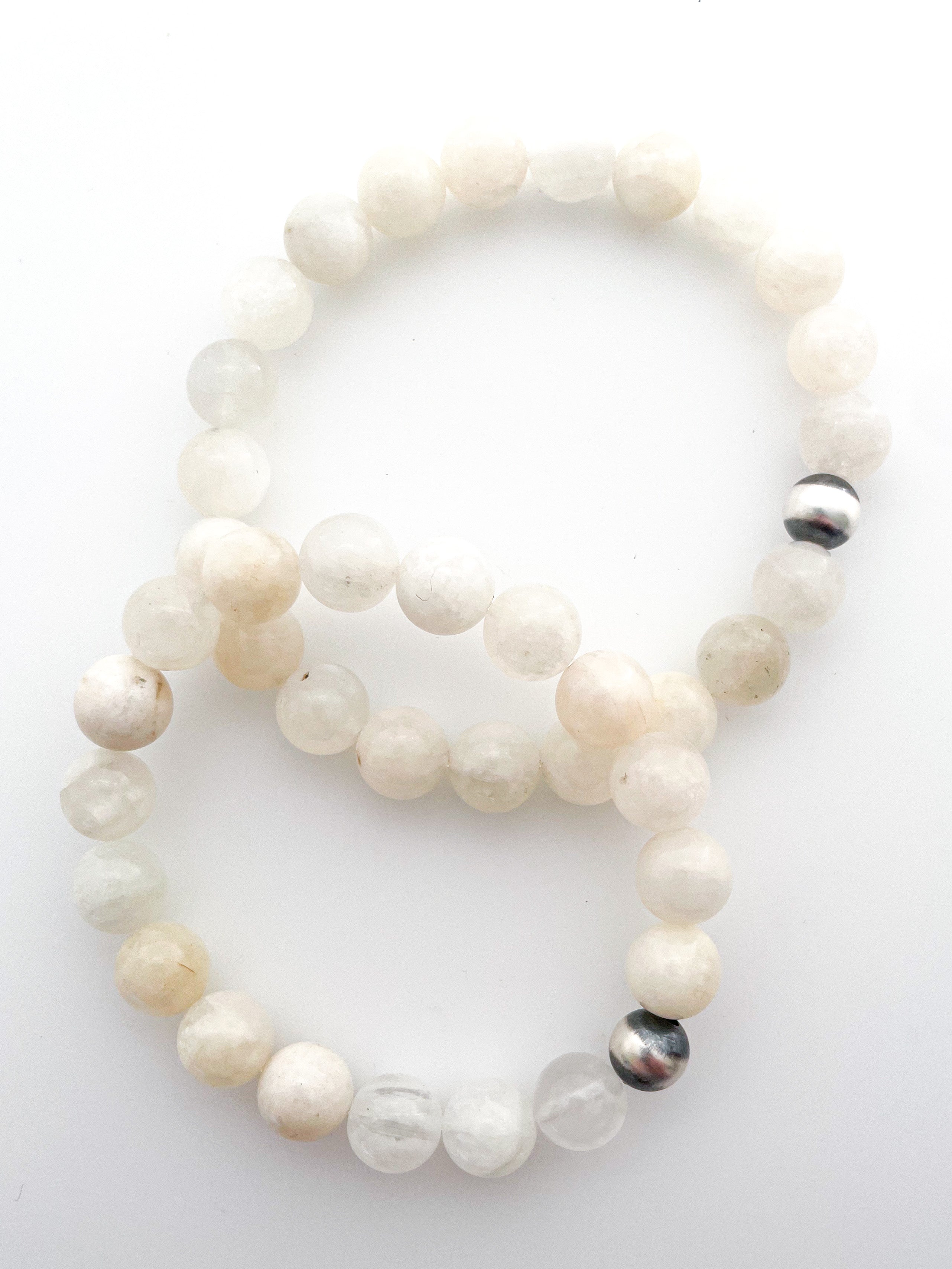 Sutton Bracelet | Natural Moonstone | Unisex Healing Crystal | Gemstone Stretch Bracelet | House of Jaco | Scripted Jewelry