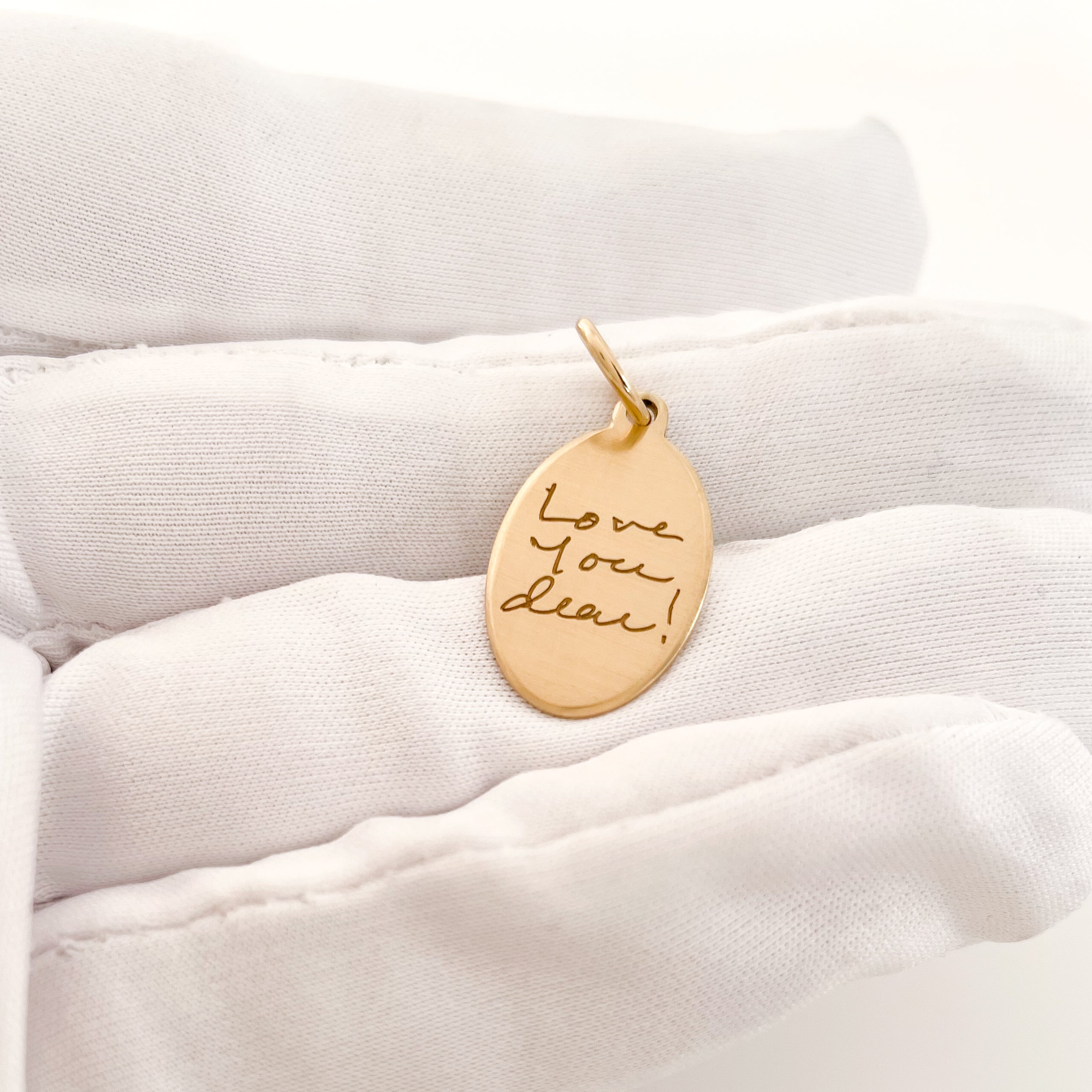 Nora Pendant | Scale In Hand | Handwriting Personalized Charm | Scripted Jewelry