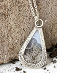 Moss Agate Teardrop Necklace