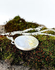 Fern Engraved Moss Agate Necklace