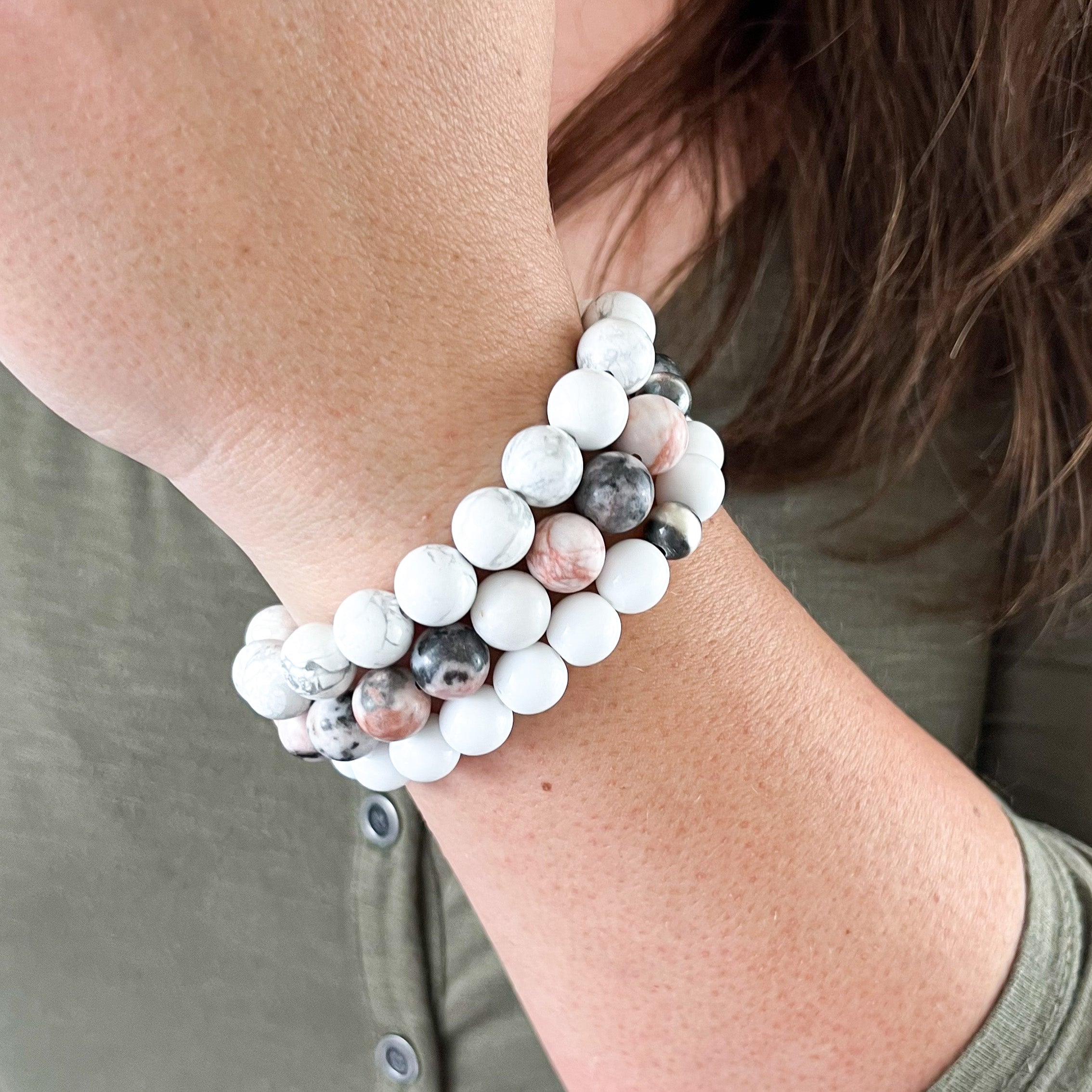 Genuine gemstone stretch bracelet sale